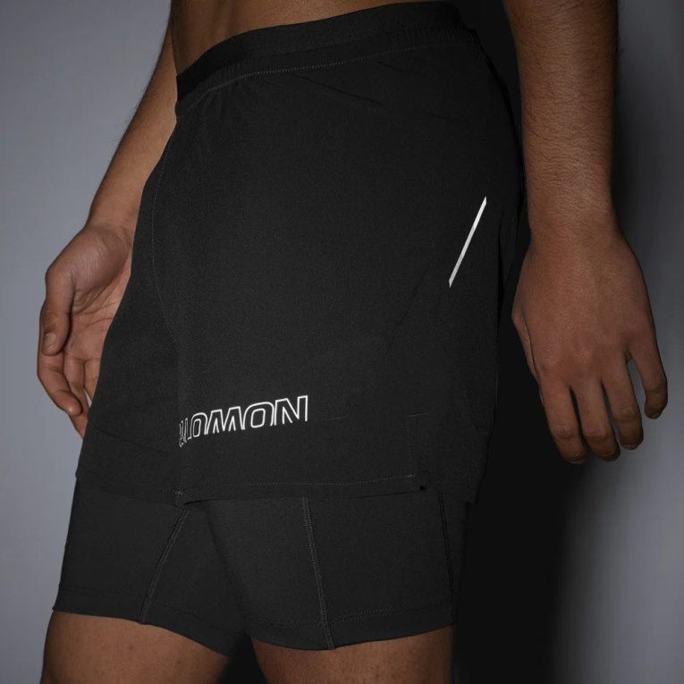 Black Salomon Cross 2in1 Men's Shorts | IE ZG1507